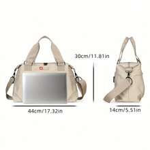 1pc Fashion Lightweight Travel Bag, Unisex Water Resistant Portable Gym Bag, Small Luggage, Business Trip Messenger Bag, Large Capacity Crossbody Laptop Bag - Adjustable Detachable Shoulder Strap, Dual-Directional Metal Zipper, Laptop Compartment - Stylish Choice For Traveling, Fitness, Commuting, Gathering, Overnight Stay