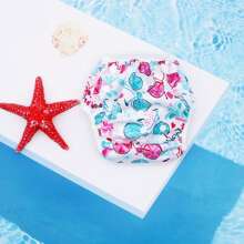 1 Stück wiederverwendbare Schwimmwindel aus Stoff, einstellbare Schwimmwindel-Hose für Schwimmunterricht Baby Mädchen, Jungen, neutraler Farbton Schwimmwindel (das Muster wird umgekehrt sein)