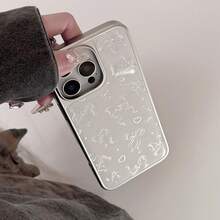 1 件电镀树脂银边蝴蝶结设计手机壳，精品奢华风格，全保护硬壳，兼容 Apple/系列智能手机，防水防震防摔防刮 - 銀色 - 查看 9