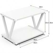 2 Tier Printer Stand With Wheels Modern Desktop Storage And Organize Under Desk Printer Table For Home Office (White) - White - View 6
