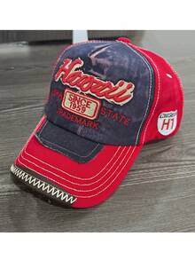 Vintage Versatile 3D Letter Embroidered Baseball Cap, Contrast Color Snapback Hat, Suitable For Men And Women Outdoor Travel, Adjustable