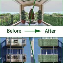 Nejlue Artificial Flowers/Plants1111 Home & Living 1片人造常春藤隐私围栏屏风 - 塑料仿篱笆叶藤隐私屏风板，抗紫外线，适用于家居花园阳台墙壁露台庭院婚礼后院丛林主题派对生日门廊圣诞节礼物，春夏装饰 - 綠色 - 查看 4