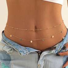 Gold Waist Chain For Women, Sexy Layered Belly Waist Chain Waterproof Beads Chain Summer Non Tarnish Body Chain Jewelry Gifts For Women