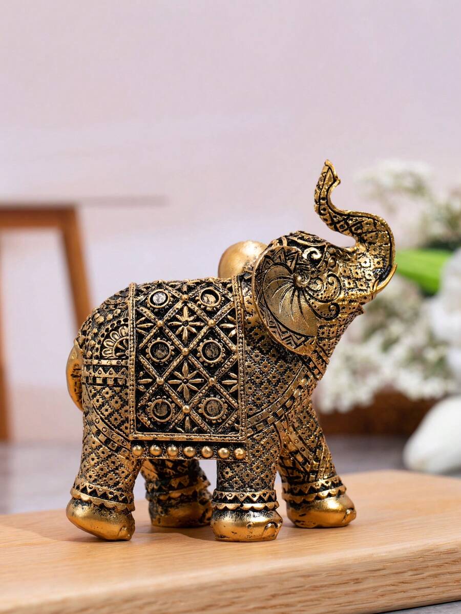 1pc Elephant Home Office Desktop Decorative Ornament For Living Room Foyer Best Gifts Birthday Graduation - Multicolor - View 1