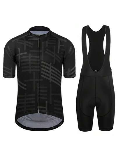 Herrcykeltröja, racercykelshorts, ärmar, tröja med dragkedja, bib-shorts