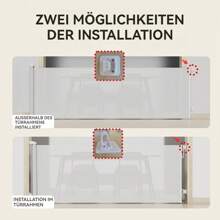 Puerta de seguridad para niños, puerta de seguridad, persiana enrollable protectora, persiana de seguridad para escaleras de bebés, puerta para mascotas, persiana retráctil, barreras extensibles para perros, 0-150/180/300 cm, color blanco