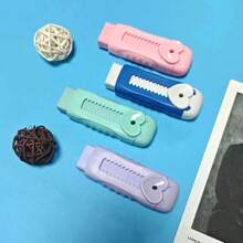 Cute Heart-Shaped Eraser Set, Durable ABS Material, Push-Pull Design, Lovely Macaron Colors, Suitable For Office And School Use