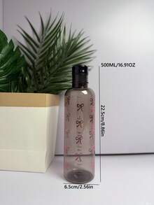 1 pieza/2 piezas, Botella de agua de plástico de 500ml, con estampado de lazo, taza de agua de alta calidad con marcas, botella de bebida para deportes al aire libre y escuela (Rosa/Negro/Azul) - Multicolor - Ver 16
