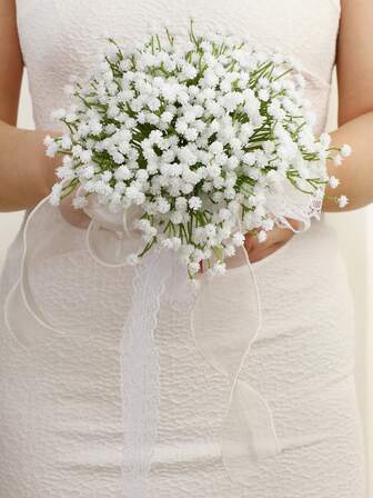 1PC Babys Breath Artificial Flowers Fake Babys Breath Flowers Artificial Bulk White Gypsophila Bouquets Real Touch Faux Flowers For Wedding Floral Arrangement Party Home Decoration