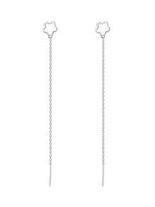 2 Stücke Blumen Quasten Ohrringe, Kupferlegierung in Silberfarbe, minimalistischer eleganter Frauenparty Schmuck