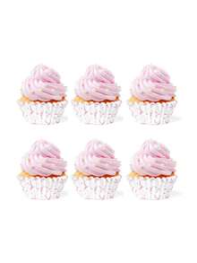 50/75/100个粉色蝴蝶结防油蛋糕纸托，薛媚娘纸托耐高温蛋糕纸杯，防油纸杯，烘焙蛋糕纸杯，粉色派对蛋糕甜品纸杯，婚礼派对蛋糕纸杯，情人节母亲节蛋糕纸杯，