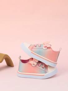 GENGASUN 1 pieza Zapatos casuales de PU para niñas pequeñas de unicolor con puntera redonda, zapatos casuales de moda para primavera/verano