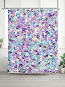 1pc Sparkling Multi-Colored Spheres Shower Curtain, Shimmering Iridescent Effect In Blue, Purple, Pink, And Silvery, Vibrant Cosmic And Underwater-Inspired Design, Includes 12 Hooks, Size 70.8x70.8 Inches Room Decor Bathroom Accessories Back To School