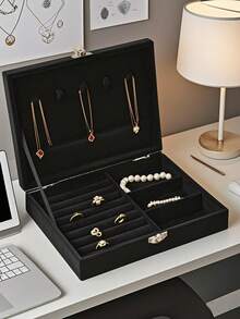 1PC Luxury Velvet Jewelry Gift Box - Perfect For Rings, Necklaces, And Accessories. Gift For Girls, Storage Box, Gift Box, Graduation Gift, Jewelry Making Display And Packaging Supplies, Beading And Jewelry Making, Makeup Room Decor - Multicolor - View 3