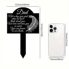 Țăruș memorial acrilic 2D pentru grădină - placă funerară ușor de plasat, potrivită pentru decorarea cimitirului, perfectă pentru curtea exterioară și Crăciun, decorațiune de Crăciun