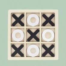 2025 New 1pc Wooden XO Tic Tac Toe Game Suitable For Gatherings, Parties - Birthday Gift, Gift, Easter Gift, Perfect Gift, Graduation Gift - Black and White - View 5