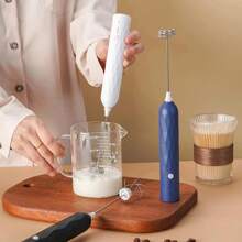 1 pièce Puissante Mousseur à lait rechargeable - Fouet électrique portatif pour faire de la mousse avec fouet en acier inoxydable et mélange ultra-rapide pour cappuccino, latte, café Bulletproof, régime cétogène, poudre de protéine, matcha, chocolat chaud et crème - Mini mixeur frappe - Cadeau pour passionnés de café, 600 mAh Retour à l'école