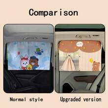 窗帘，汽车遮阳帘，伸缩磁吸，车窗窗帘，防晒，隔热，防晒，车内婴儿，侧窗罩 - 彩色 - 查看 9