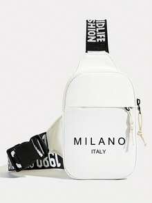 Personalized New Men's Milan Print Chest Bag/Waist Bag, Convenient To Carry, Can Be Used As Shoulder Phone Bag, Casual Commuter Messenger Bag/Waist Bag/Holiday Bag