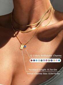 1pc Fashionable Women's Initial Necklace, Elegant Gold-Color Birthstone Necklace, 14K Gold-Plated Letter Necklace With Emerald Pendant, High Color Retention, Low Allergenicity, MAMA Ladies Pendant Necklace, Ideal Gift For Girlfriend, Mom, Family, Friend, Daughter, Anniversary, Valentine's Day, Mother's Day, Birthday, Graduation, Daily Wear, Wedding, Gala