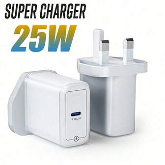 PD25W UK USB C Fast Charger, Through CE, Rohs Certified PD Power Wall Charger, USB C To USB C Data Cable, I.Phone15 Charger Fast Charging For I.Phone 15/14/13/12/11 Pro Max XS/XR/X And Other USB Type-C Devices - Multi-Protocol Compatibility,25W Super Fast Charging Charger,Suitable For Various Mobile Phones Suitable For Travel, Office, Dorm, And Home Adapter