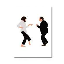 1 pièce Affiche et impression du film Grease Dansant, tableau mural moderne et drôle, peinture sur canevas minimaliste et abstraite de Pulp Fiction, décoration murale avec cadre facultatif