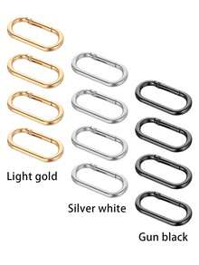 Oval Shape Snap Clip Metal Spring Key Ring Aluminum Alloy Carabiners For Men And Women Use For Outdoor Climbing Backpack And Daily Wear Travel Essentials - Multicolor - View 7