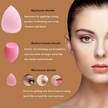 15 Piezas Esponja de Maquillaje a Granel: Esponjas Blendear 15 Piezas para líquidos, cremas y polvos, Esponjas de maquillaje multicolor rosa para base - 1 - Ver 6