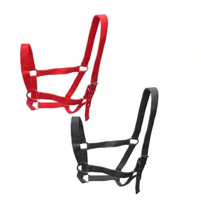 1pc Adjustable Horse Halter, 2.5CM Wide PP Webbing Horse Bridle Headstall, Suitable For Various Equestrian Training And Riding Scenarios, Essential For Outdoor Riding