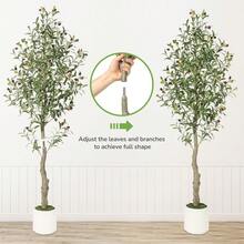 Künstliche Olivenbaum, 150cm/180cm Fake Tropische Plastik Pflanze Perfekte Große Pflanzen im Topf für Indoor Outdoor Haus Büro Garten Moderne Dekoration Housewarming Geschenk - 150 cm (1 Stück) - Übersicht 6