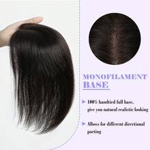 Human Hair Toppers For Women Real Human Hair Mono Top Hair Pieces For Thinning Hair Upgrade 8*12 Cm Top Silk Lace Base Clip In Extensions - SNatural - View 6
