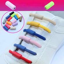 QKC 弹性鞋带，运动鞋扁平鞋带，儿童和成人适用，适合懒散人士的快速系带金属鞋带 - 彩色 - 查看 3