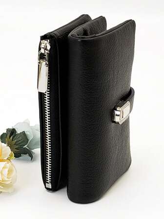 MINGYOU Portefeuille court en PU super doux pour femme, grande capacité, multifonctionnel et multicouche, fermeture magnétique élégante, emplacement pour cartes, porte-monnaie à fermeture éclair, sac à main léger et pratique pour les fêtes, les rendez-vous, les cadeaux de vacances