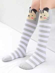 1 双卡通儿童长款过膝袜，透气，适合男孩和女孩日常穿着 - 彩色 - 查看 24