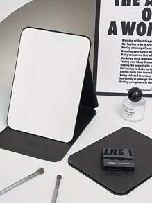 Espejo de maquillaje plegable, adecuado para tocadores, fácil de almacenar y ahorra espacio. Es adecuado para baños y dormitorios de estudiantes. Espejo de maquillaje portátil de escritorio, se puede usar para decoración del hogar, decoración de la habitación, regalos de boda o cumpleaños - regalos del Día de San Valentín.