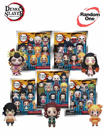 Crunchyroll Officially Licensed PVC Blind Bag 1PC Series 1 3 4 5 6 Anime Bag Clip Keychain Collectible Figure Gift For Fans Tanjiro Nezuko Zenitsu Inosuke Tengen Shinobu Mitsuri Or Other Figure Random One Cute Key Ring Accessory, School Supplies,Back To School
