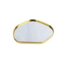 1PC Modern Tray With Mirror Finish - Versatile - Light Luxury Golden Metal Organizer Tray, Perfect For Jewelry, Perfume, Cosmetics & More - Home Decorative Tray, Vanity Living Room Bathroom Bedroom Countertop Decor For Women Storage Organizer Travel Essentials Gift Back To School