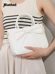 1 pieza Bolso tipo tote de unicolor elegante y de gran tamaño, el color blanco realza la elegancia, bolso de hombro versátil para ir y venir, bolso de embrague a la moda, con correa ajustable y desmontable, adecuado para ir y venir, citas, compras, ocio, playa, festivales de música, fiestas