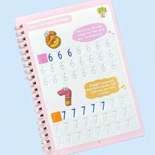 1 Book Of 16 Page Digital Groove Copybook, Digital Letter Calligraphy Practice, Copying Font Learning, And Writing Digital Exercise Book,School Supplies,Back To School