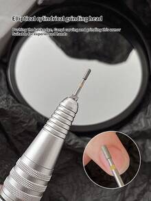 6件套多功能俄罗斯前磨头美甲工具，去除角质层、老茧、硬化皮肤，优质不锈钢磨具套装，适用于美甲沙龙和个人用户