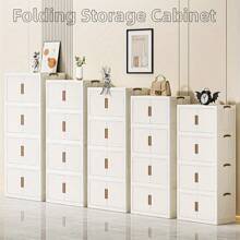 Caixa organizadora dobrável para armário, sala de estar, baú de brinquedos, armário de cozinha, armário para lanches, armário de banheiro, armário de armazenamento simples e luxuoso de plástico com várias camadas - tipo gaveta espaçosa, organizador de brinquedos e artigos diversos para L