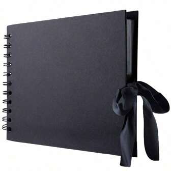 1 pièce Album de scrapbooking 60 pages (30 feuilles), album de scrapbooking en papier artisanal pour livre d'or de mariage, mémoires d'anniversaire, scrapbooking familial DIY - pour artisanat DIY, cadeaux de Noël (noir, petit 8,3 * 5,7 pouces)