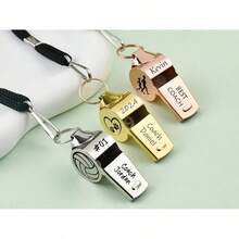 Personalised Whistle Personalized Sports Whistle Necklace Personalized And Teacher Gift Rope Rugby Football Engraved Whistle Custom - Multicolor - View 4
