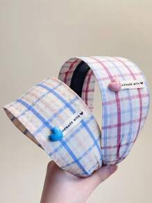 1/2pcs Women Fashion Minimalist Heart Striped Grid Headband, Hairband Head Hoop Hair Accessories
