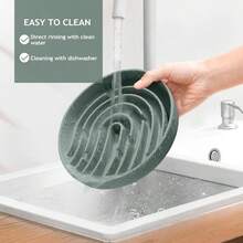 Large Silicone Slow Feeder Dog Bowls Interactive Puzzle Toy For Pets Food Training Keeps Dogs Busy Prevents Puppy Overeating Dark Green Large: 3.2Cup