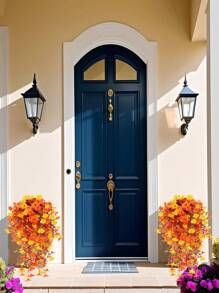 1/2/4pcs UV-Resistant Silk Bindweed Artificial Flowers With Eucalyptus Leaves Wall Hanging Greenery Decor, Suitable For Halloween, Autumn Decoration, Home, Room, Garden, Classroom, Bedroom, Wedding, Bridal Shower, Party, Baby Shower, Patio Home Decor Halloween Decor Room Decor