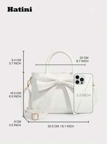 1 pieza Bolso tipo tote de unicolor elegante y de gran tamaño, el color blanco realza la elegancia, bolso de hombro versátil para ir y venir, bolso de embrague a la moda, con correa ajustable y desmontable, adecuado para ir y venir, citas, compras, ocio, playa, festivales de música, fiestas
