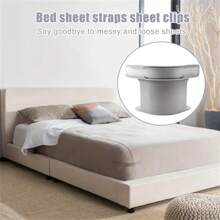 Lock Sheet Holders,Bed Sheet Lock Clips, Sheet Holders Keep Sheets Firm & Tight, Heavy Duty Bed Sheet Holder Corner Fitted Sheet Straps Fit All Mattress Size (4, Grey)