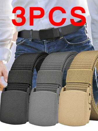 1/2/3 pezzi Cintura in nylon con fibbia automatica, cintura tattica militare da uomo, cintura in tela da uomo di alta qualità, cintura militare vita