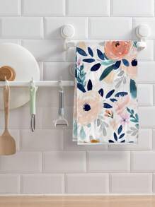 2pcs Floral Pattern Dish Towels For Kitchen, Farmhouse Decoration Hand Towels, Dish Cloths, Tea Towels For Kitchen Dining Room Table